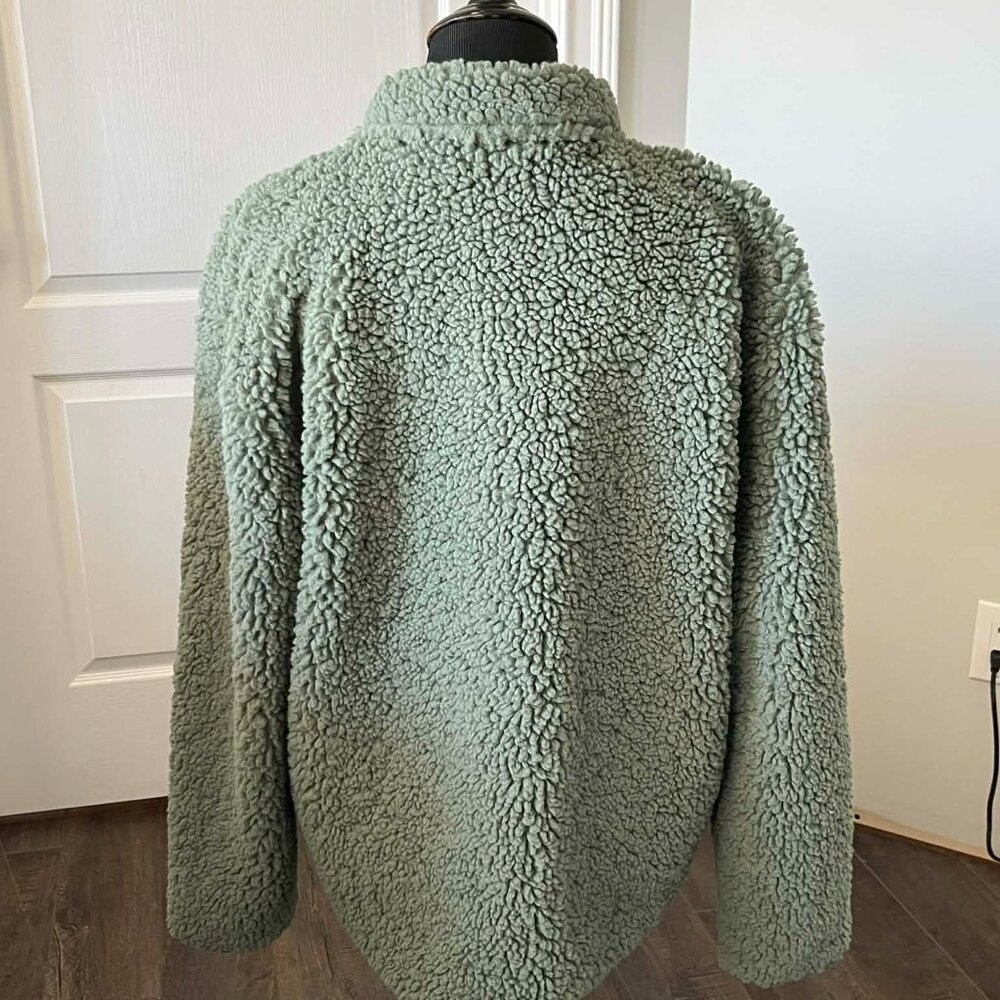 J.Crew Faux Sherpa Barn Jacket in a Sage Color Women's size Medium - Picture 3 of 7